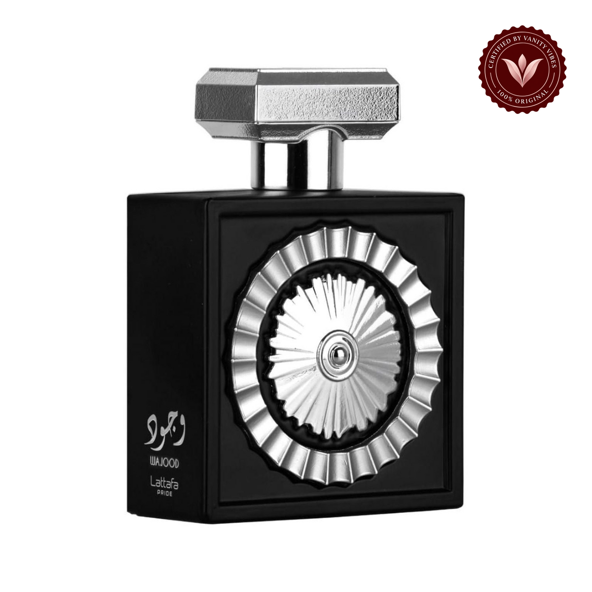 Lattafa Wajood Eau de Parfum Trial Size, 20ml/0.67oz (Unisex) — white background product image with Vanity Vibes badge