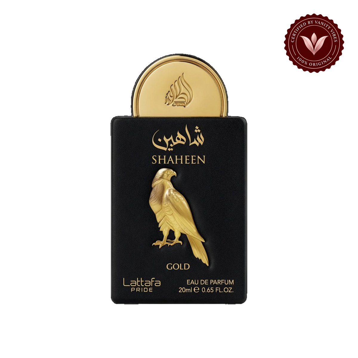 Lattafa Shaheen Gold Eau de Parfum Spray Trial Size, 20ml — front product — Vanity Vibes