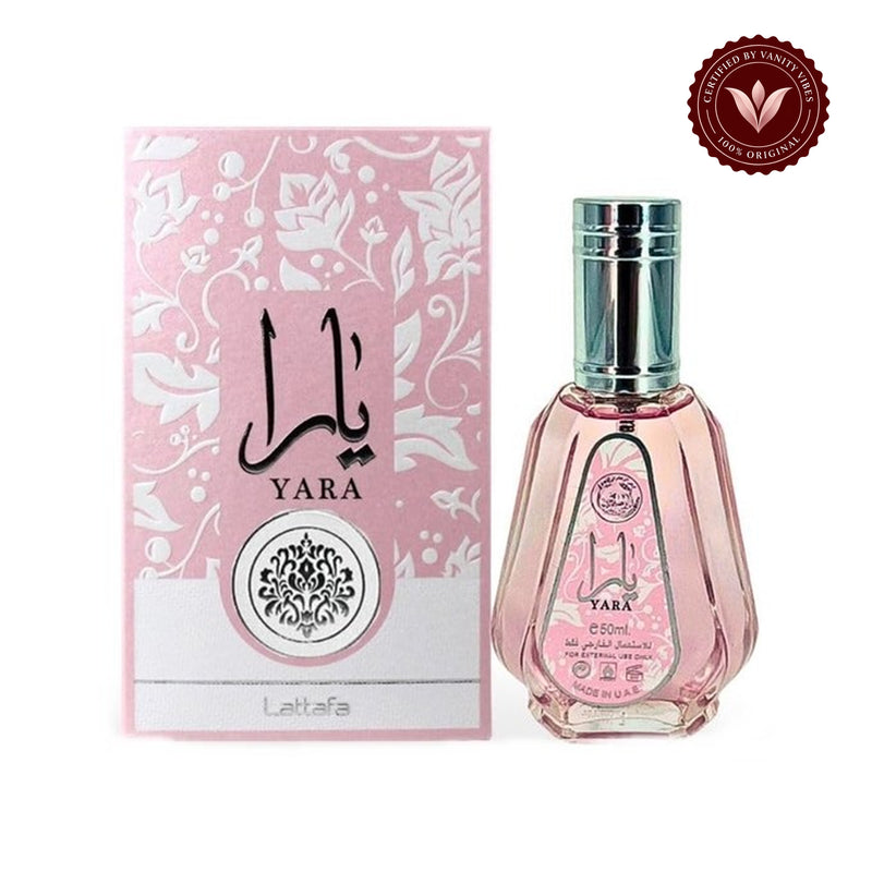 Lattafa Yara Eau de Parfum 50ml for Women — secondary product image on white background with Vanity Vibes badge