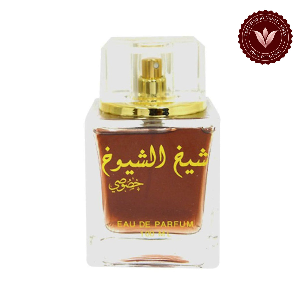Lattafa Sheikh Al Shuyukh Khusoosi White for Women And Men Eau de Parfum 100ml — centered product on white background with Vanity Vibes badge