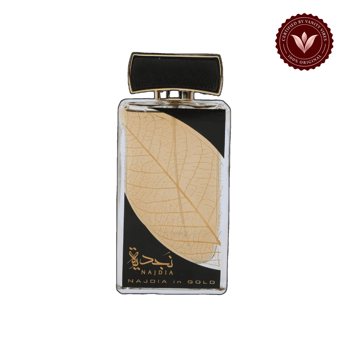 Najdia Gold 100ml by Lattafa — front product — Vanity Vibes