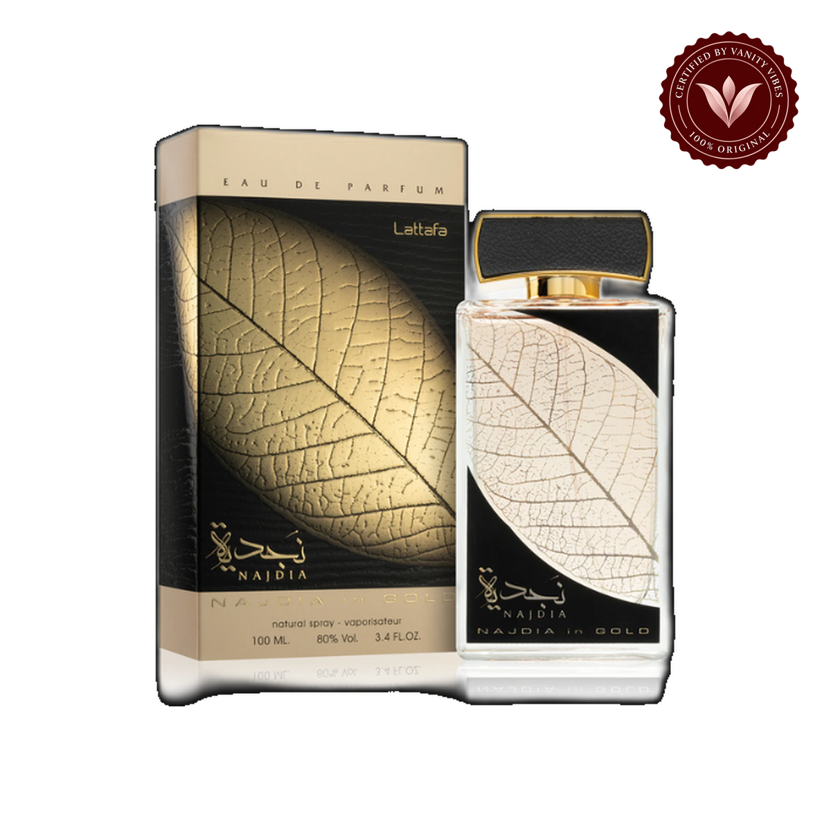 Najdia Gold 100ml by Lattafa — alternate product view — Vanity Vibes