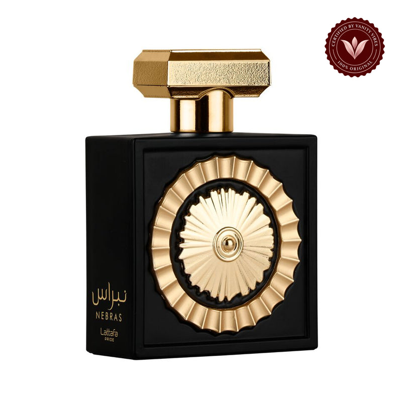 Lattafa Pride Nebras EDP 100ml | Unisex Perfume | Long Lasting Arabic Fragrance — centered product on white background with Vanity Vibes badge