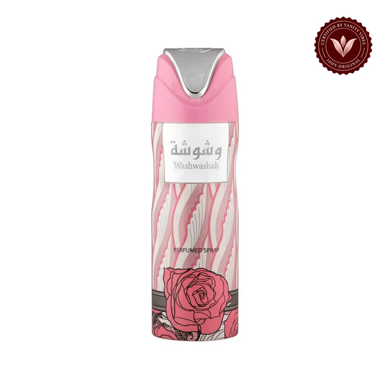 Washwashah by Lattafa Perfumed Spray 200ml for Women — centered product on white background with Vanity Vibes badge