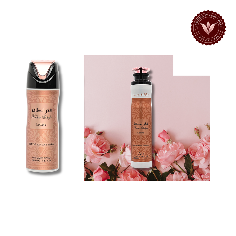 Fakhar Women Deodorant Spray 200ml + Fakhar Women Air Freshener 300ml by Lattafa (Pack of 2) — alternate product image