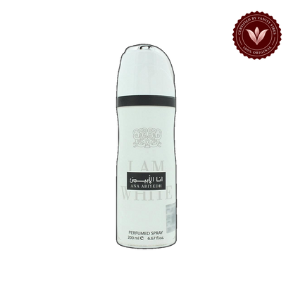 Lattafa Ana Abiyedh “I Am White” Deodorant Body Spray 200ml - Long Lasting Fresh Fragrance for Men & Women — front product — Vanity Vibes