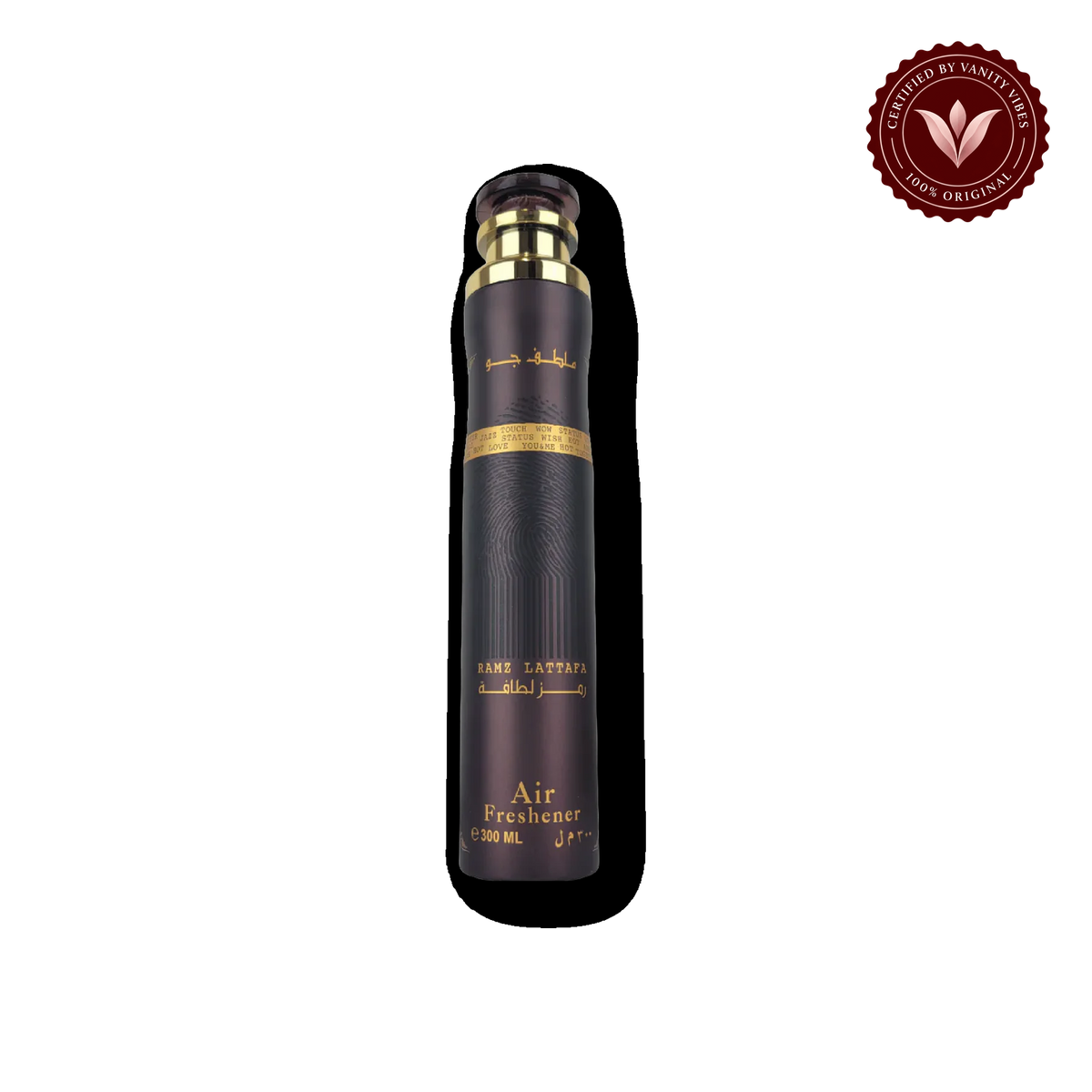 Lattafa Ramz Gold Air Freshener 300ml - Long Lasting Luxury Sweet Fruity Oriental Fragrance Room Spray for Home & Office — front product — Vanity Vibes