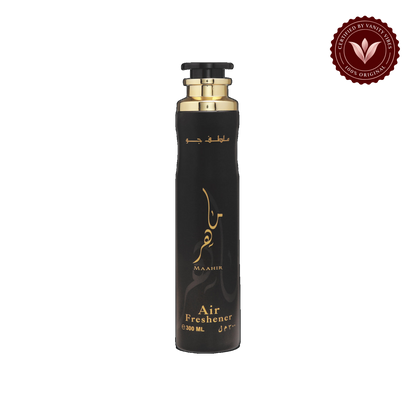 Lattafa Maahir Gold Air Freshener 300ml - Long Lasting Luxury Arabic Room Spray with Rich Oriental Fragrance — alternate product view — Vanity Vibes