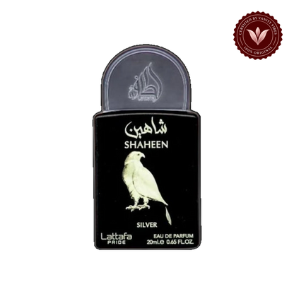 Lattafa Pride Shaheen Silver Eau de Parfum Travel Size Spray - 20ml (0.67 OZ), Unisex Fragrance for Men & Women — alternate product view — Vanity Vibes