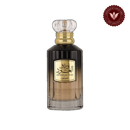 Lattafa Awraq Al Oud Eau de Parfum 100ml - Long Lasting Original Rich Oud Unisex Fragrance for Men & Women — alternate product view — Vanity Vibes