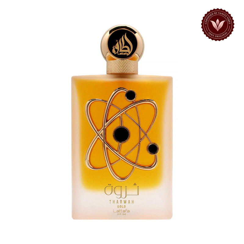 Tharwah Gold 100ml front product photo, white background