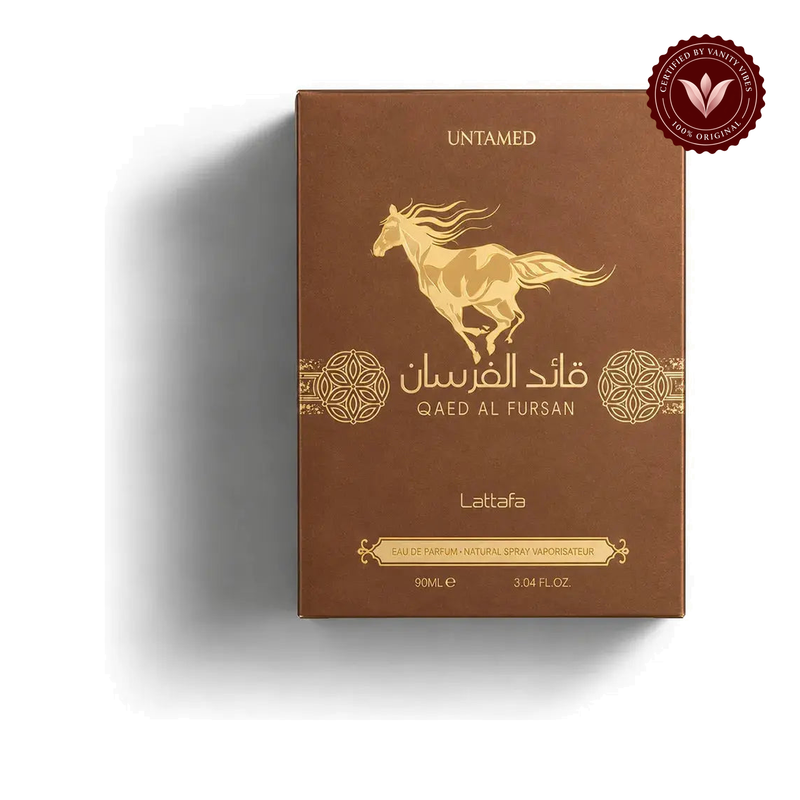 Lattafa Qaed Al Fursan Untamed Eau de Parfum 100ml Long Lasting Arabian Perfume for Men & Women — alternate product view, white background — Vanity Vibes