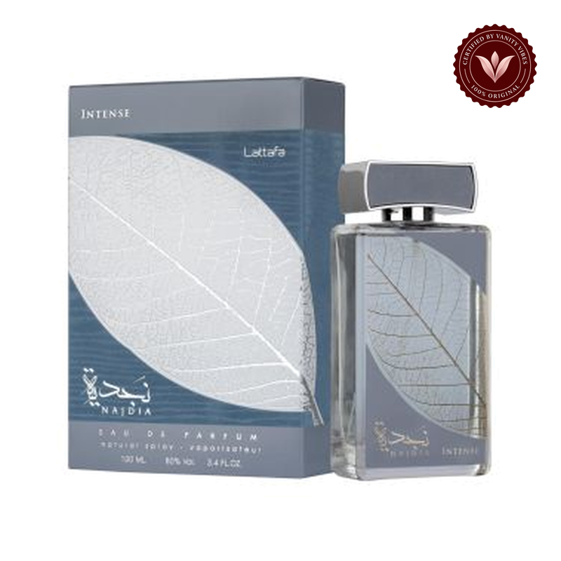 Lattafa Najdia Intense EDP 100ml — alternate product view on white