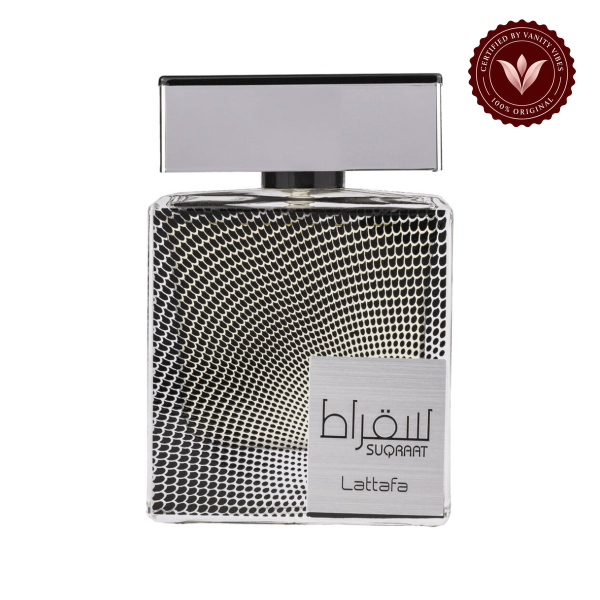 Lattafa Suqraat Eau de Parfum 100ml - Long Lasting Original Fresh Aquatic Masculine Fragrance for Men — centered product on white background with Vanity Vibes badge