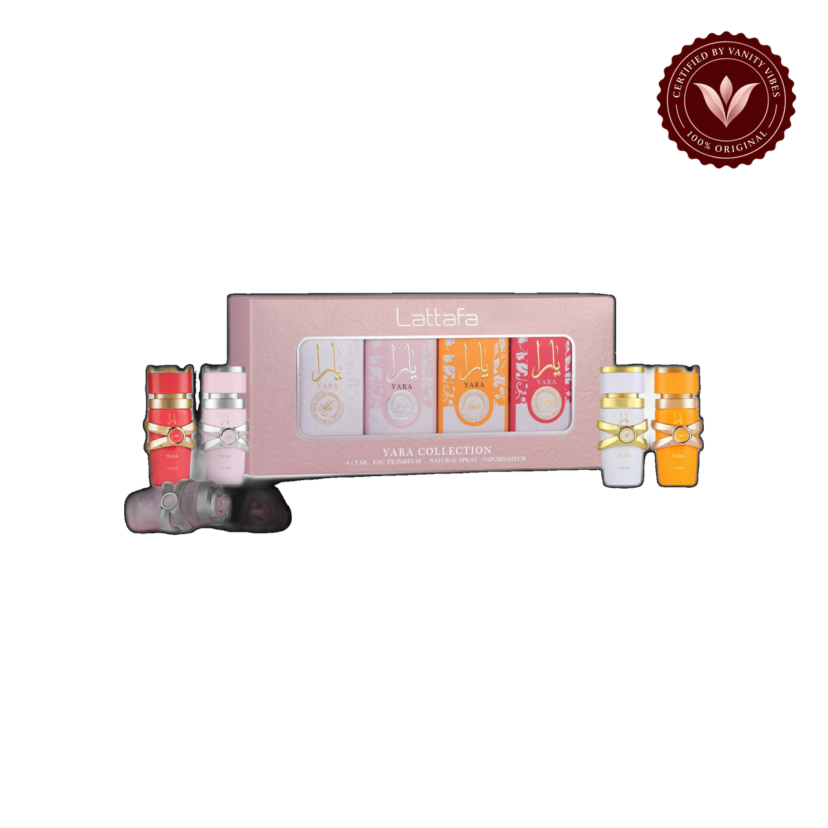 Lattafa My Yara Collection Eau de Parfum 4 x 5ml - Long Lasting Original Miniature Fragrance Set for Women — front product — Vanity Vibes