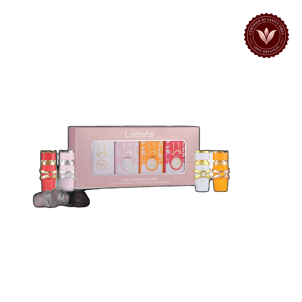 Lattafa My Yara Collection Eau de Parfum 4 x 5ml - Long Lasting Original Miniature Fragrance Set for Women — front product image