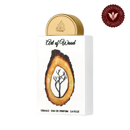 Lattafa Pride Art Of Wood Eau de Parfum 100ml - Long Lasting Original Rich Woody Unisex Fragrance for Men & Women — centered product on white background with Vanity Vibes badge