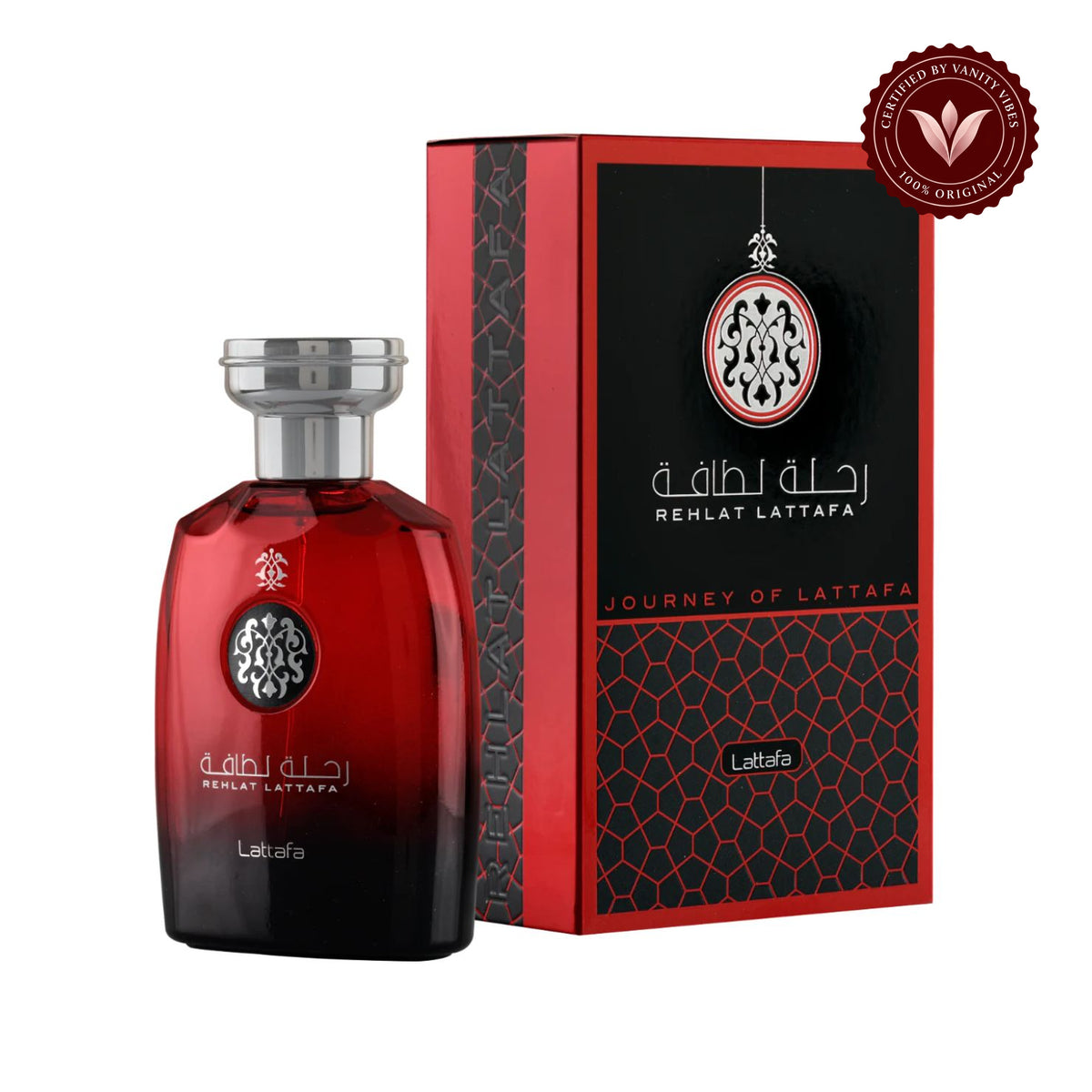 Lattafa Rehlat (Journey Of Lattafa) Eau de Parfum 100ml - Long Lasting Original Luxury Unisex Fragrance for Men & Women — secondary product image on white background with Vanity Vibes badge