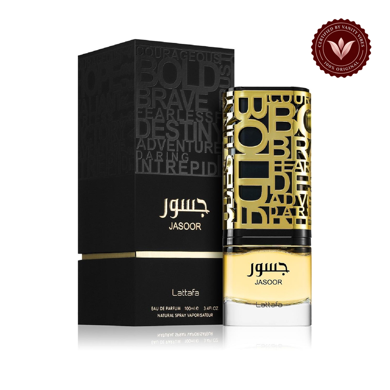 Lattafa Jasoor Eau de Parfum 100ml — alternate product packaging view on white with Vanity Vibes badge