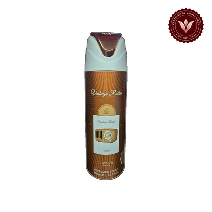 Lattafa Vintage Radio Body Spray 200ml - Long Lasting Bold Fragrance for Men & Women — front product — Vanity Vibes