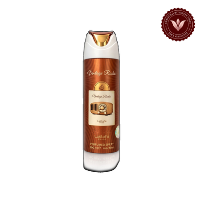 Lattafa Pride Vintage Radio Perfumed Spray 200ml - Long Lasting Luxury Aromatic Fragrance Body Spray for Men & Women — front product — Vanity Vibes