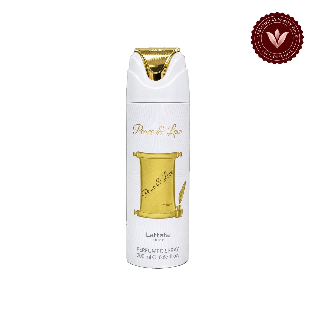 Lattafa Pride Peace & Love Perfumed Spray 200ml - Long Lasting Luxury Floral Fruity Fragrance Body Spray for Men & Women — front product — Vanity Vibes