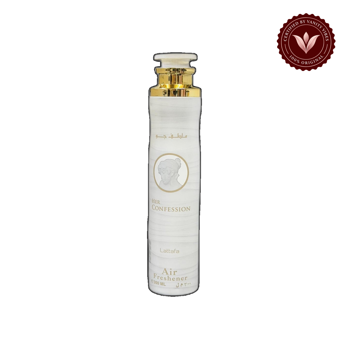 Lattafa Her Confession Air Freshener 300ml - Long Lasting Luxury Sweet Floral Fragrance Room Spray for Home & Office — front product — Vanity Vibes