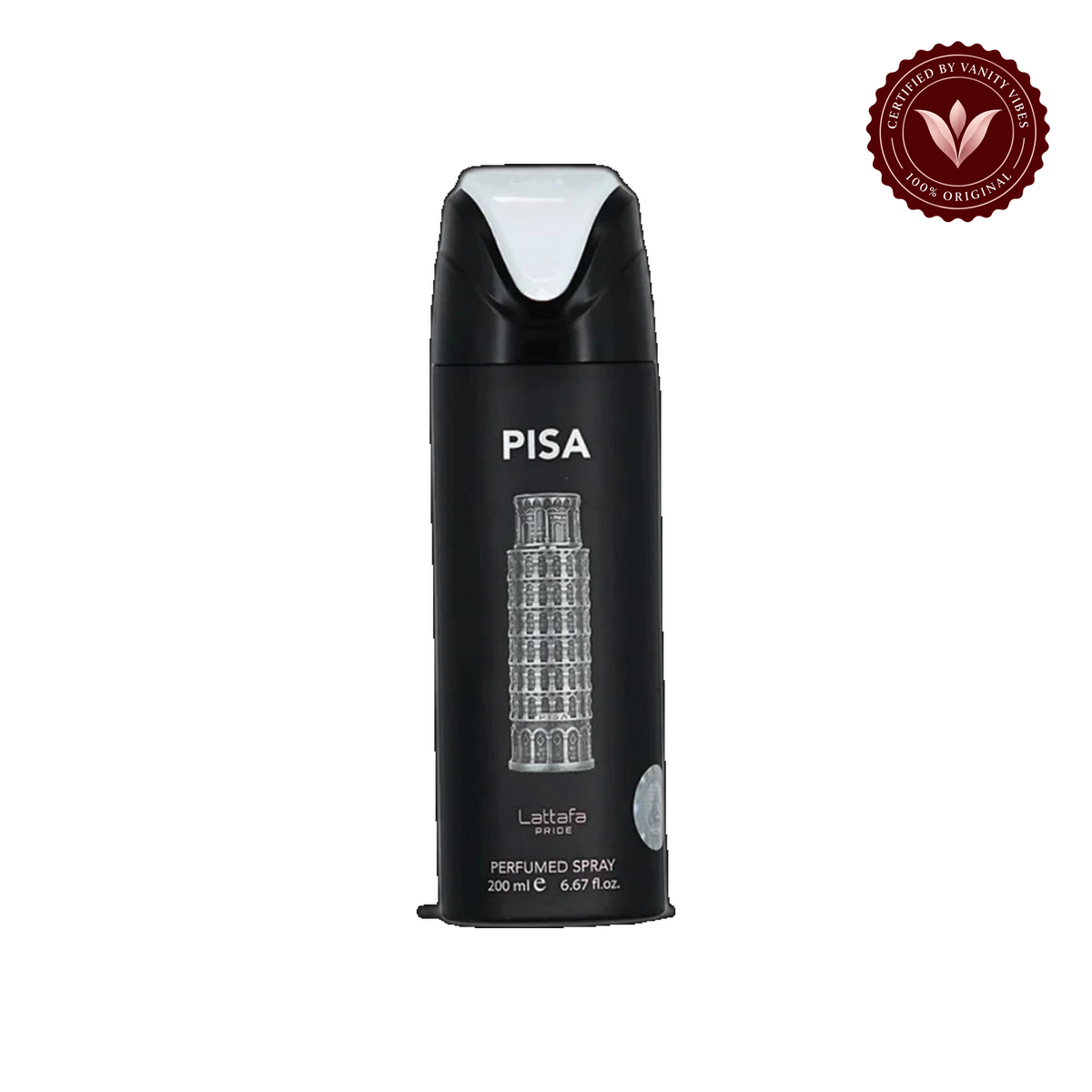 Lattafa Pride Pisa Perfumed Spray 200ml - Long Lasting Luxury Fresh Citrus Woody Fragrance Body Spray for Men & Women — front product — Vanity Vibes