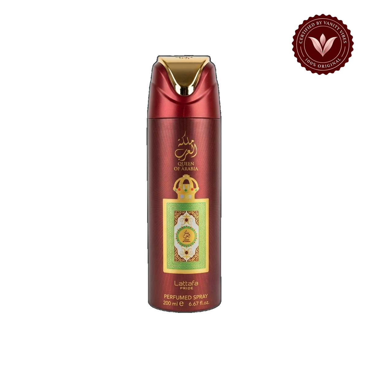 Lattafa Pride Queen Of Arabia Perfumed Spray 200ml - Long Lasting Luxury Floral Oriental Fragrance Body Spray for Women — front product — Vanity Vibes