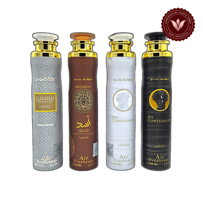 Lattafa His Confession Air Freshener 300ml - Long Lasting Luxury Masculine Woody Fragrance Room Spray for Home & Office — alternate product view — Vanity Vibes