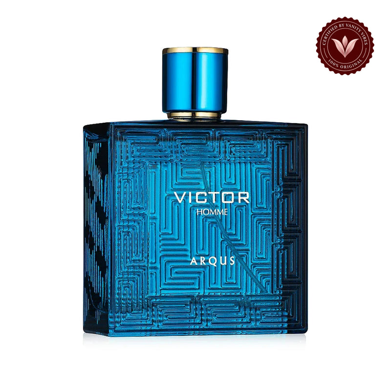 LATTAFA PERFUMES Arqus Victor Homme Perfume EDP for Men 100ml — centered product on white background with Vanity Vibes badge
