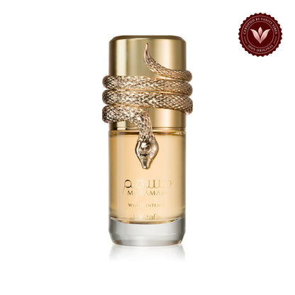 Musamam White Intense by Lattafa EDP 100ml for Men & Womwn — centered product on white background with Vanity Vibes badge