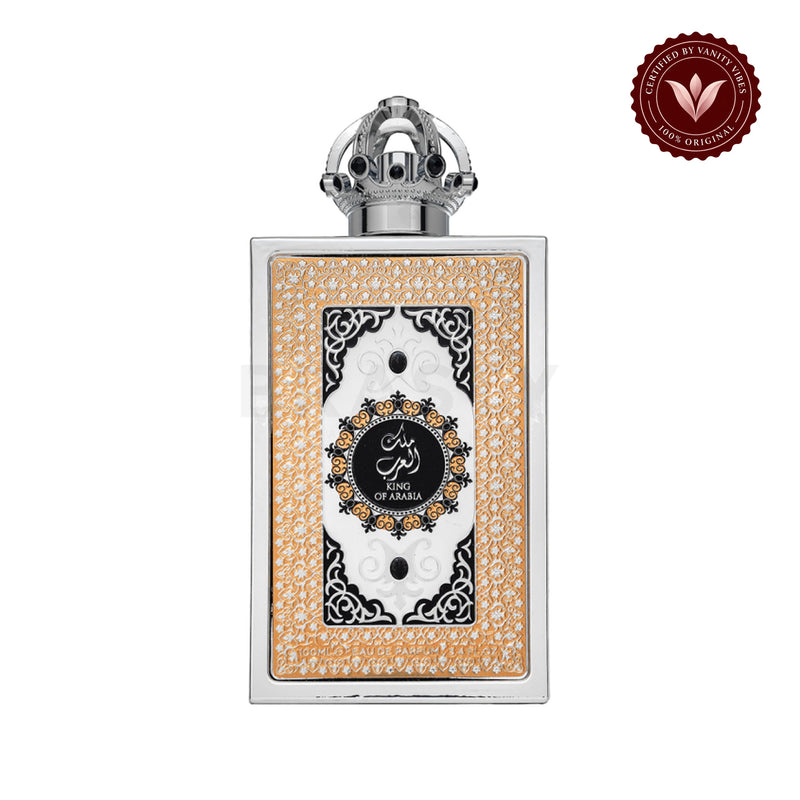 Lattafa Pride King of Arabia Eau de Parfum 100ml - Original Long-Lasting Bold Perfume for Men — centered product on white background with Vanity Vibes badge