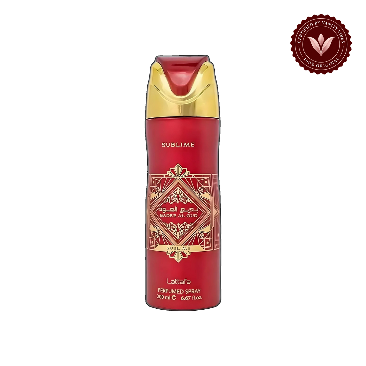 Bade'e Al Oud Sublime Deodorant Body Spray by Lattafa 200 ml Rich Oud Fragrance & Long‑Lasting Freshness — alternate product view — Vanity Vibes