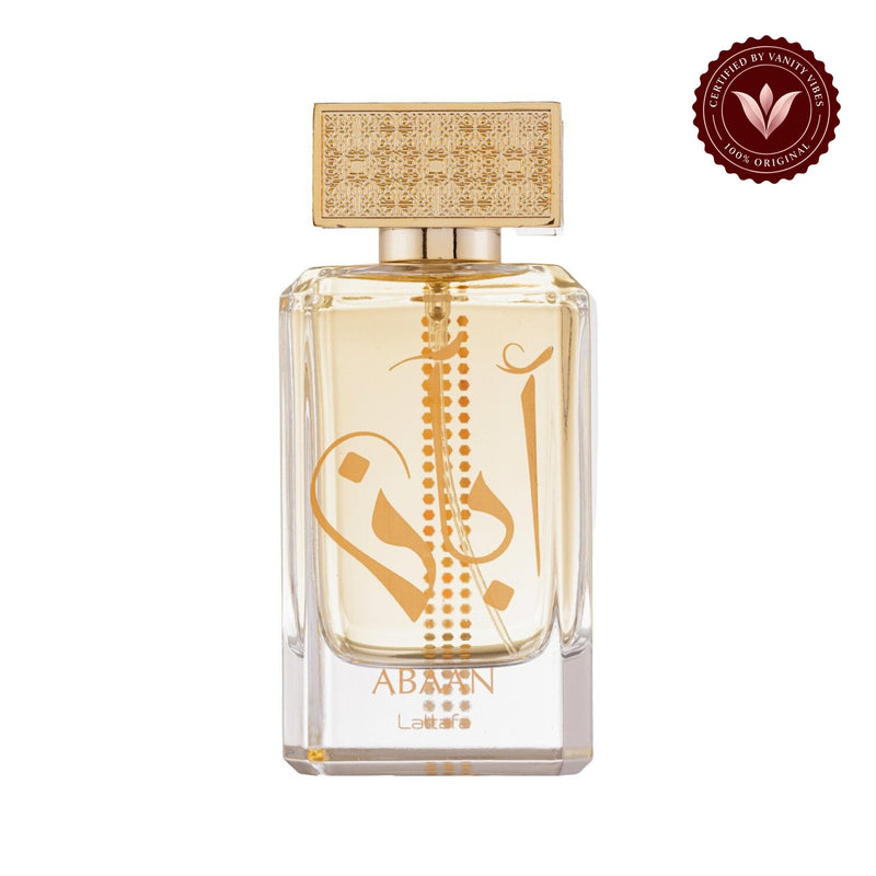 Lattafa Abaan Eau de Parfum 100ml bottle front on white background