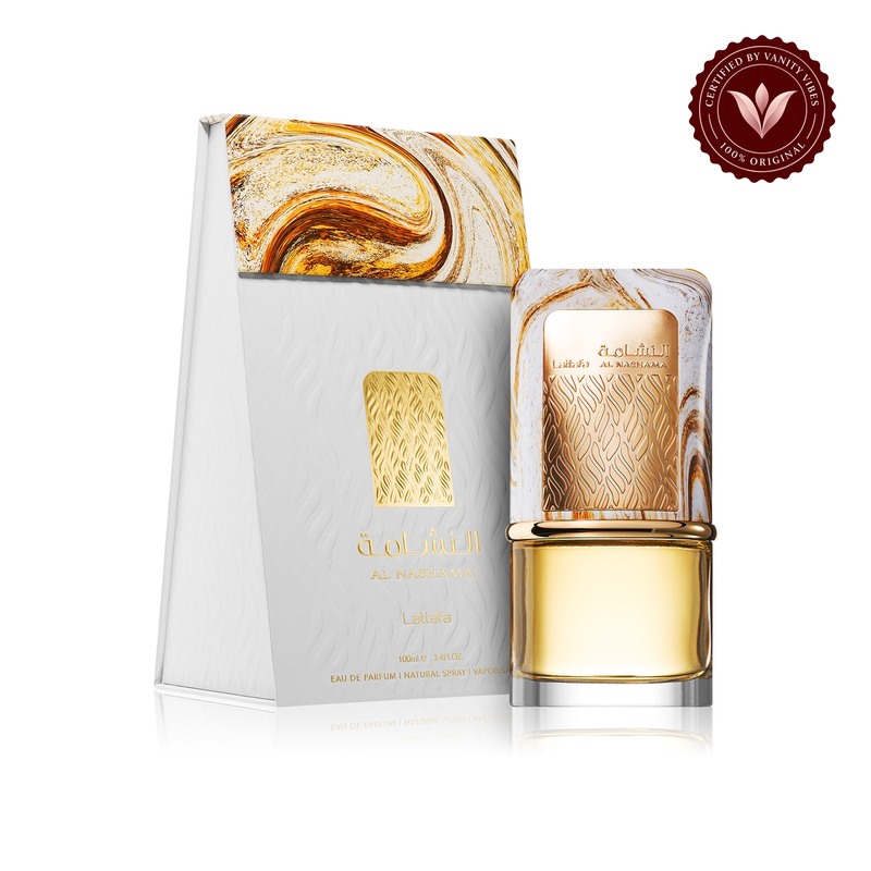 Lattafa Al Nashama Perfume for Men and Women - 100ml — product and packaging on white