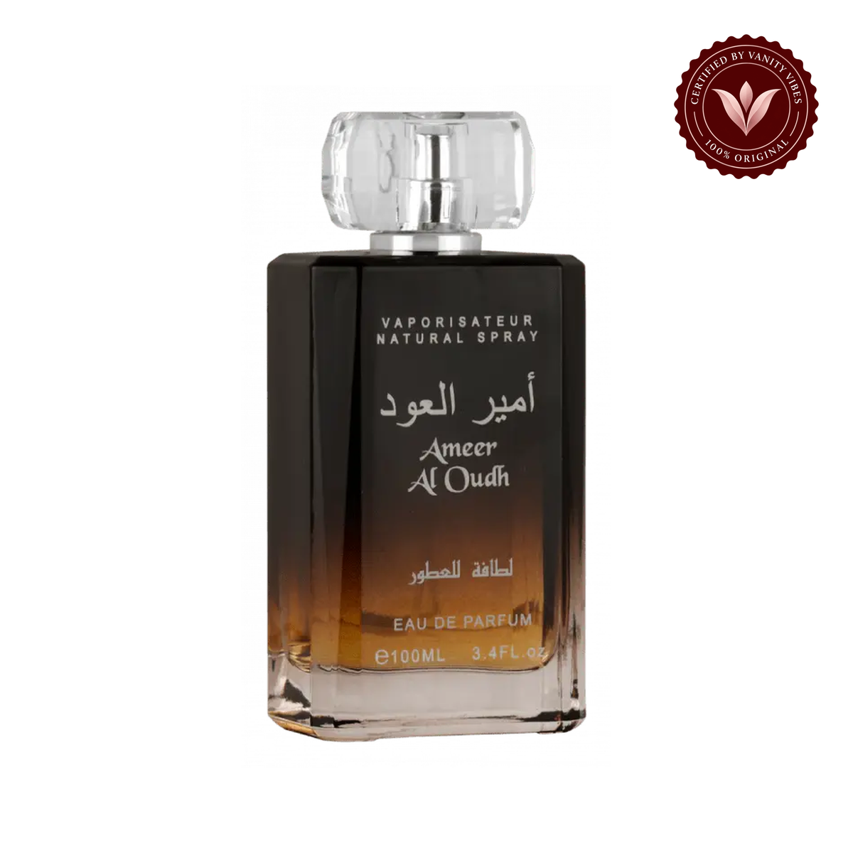 Lattafa Ameer Al Oudh 100ml EDP with Deo — centered product on white