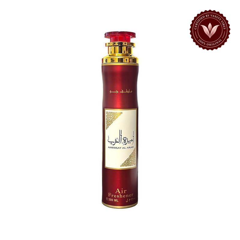 Lattafa Ameerat Al Arab Air Freshener 300ml - Long Lasting Luxury Elegant Floral Oriental Room Spray for Home & Office — centered product on white