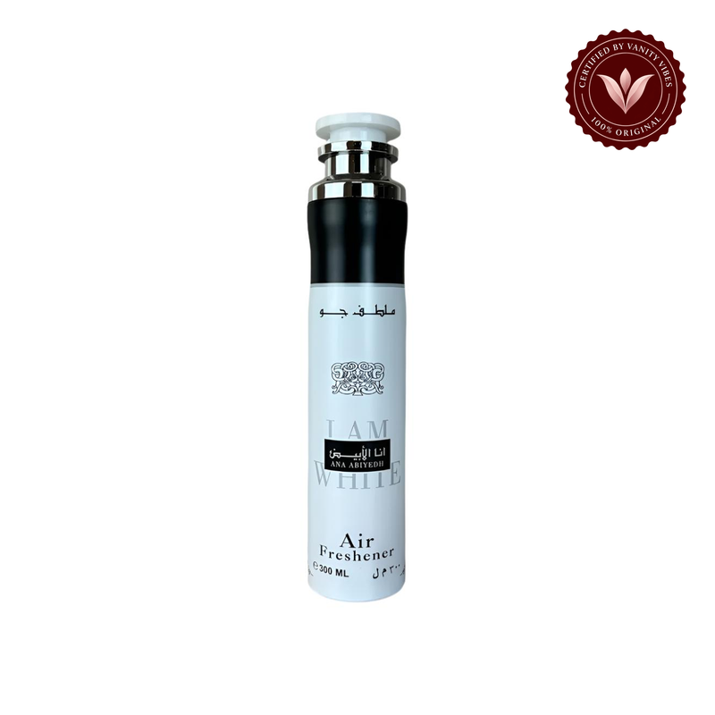 Lattafa Ana Abiyedh Air Freshener 300ml — product and packaging on white