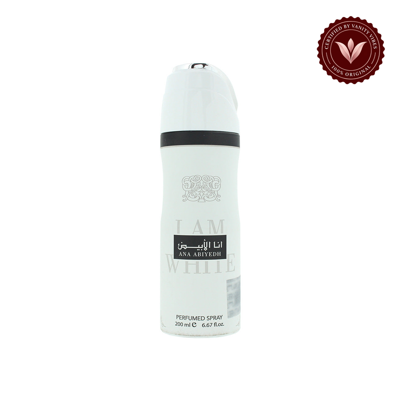 Lattafa Ana Abiyedh “I Am White” Deodorant Body Spray 200ml - Long Lasting Fresh Fragrance for Men & Women