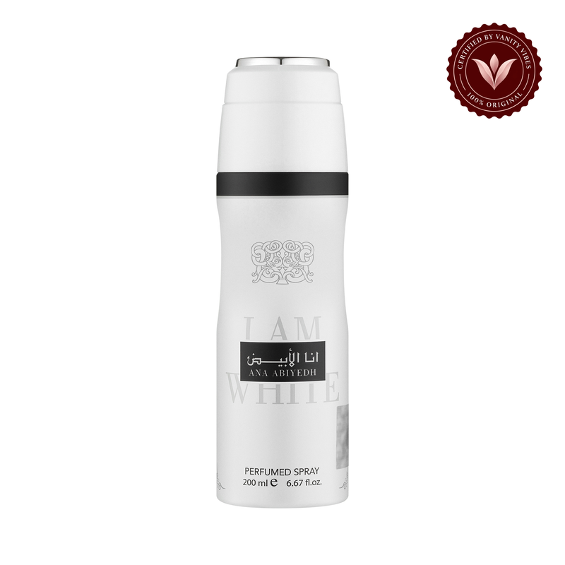 Lattafa Ana Abiyedh “I Am White” Deodorant Body Spray 200ml - Long Lasting Fresh Fragrance for Men & Women