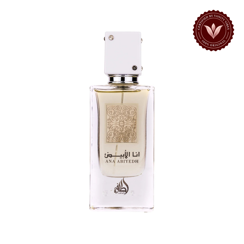 Lattafa Ana Abiyedh Eau de Parfum 60ml - Long Lasting Fresh Unisex Fragrance for Men & Women — centered product on white