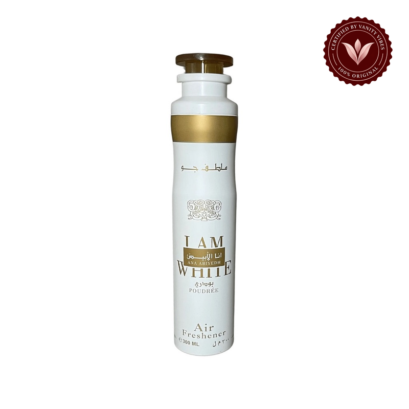 Lattafa Ana Abiyedh Poudree Air Freshener 300 ml Soft Fresh Home Fragrance & Long‑Lasting Freshness