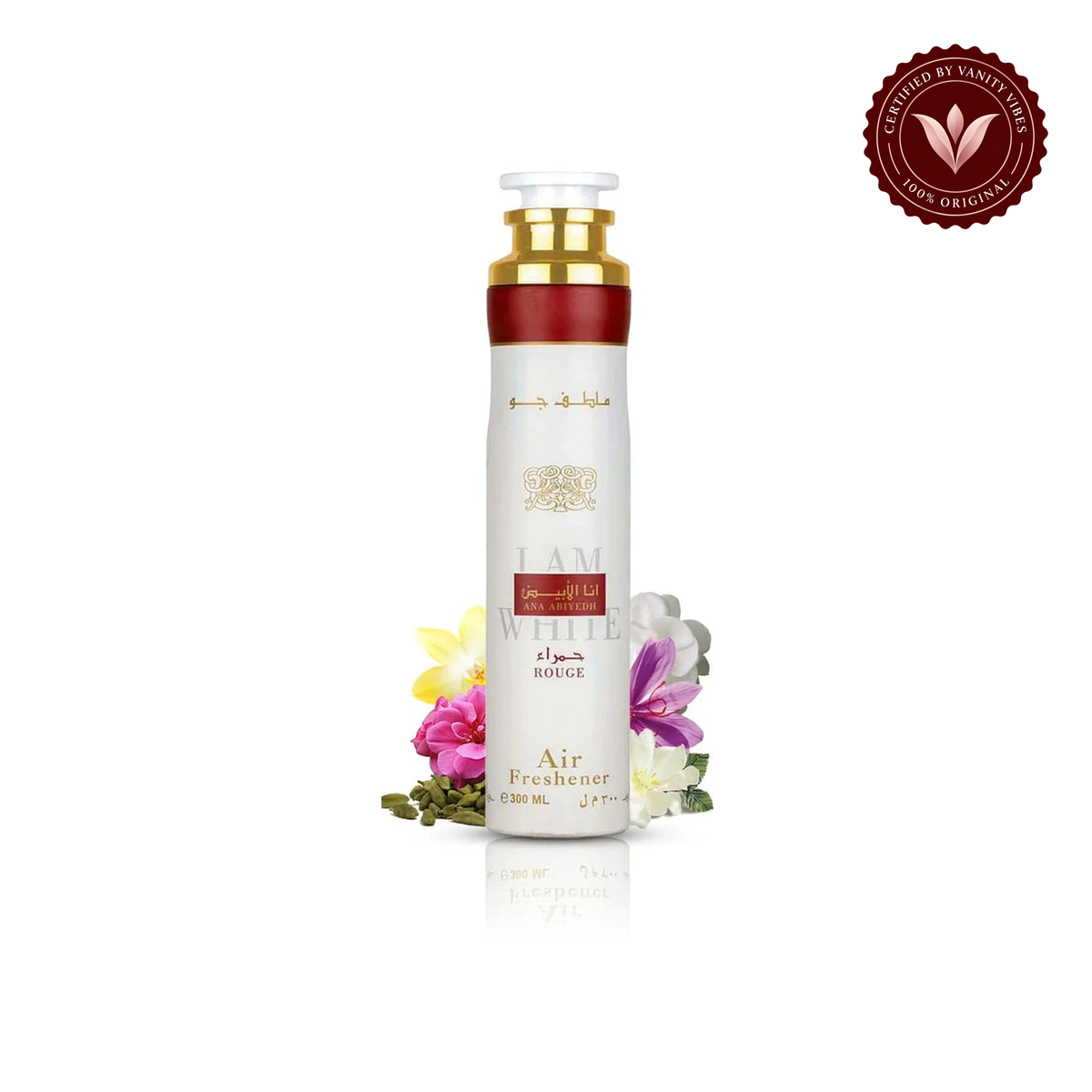 Lattafa Ana Abiyedh I Am White Rouge Air Freshener 300ml - Long Lasting Luxury Room Spray with Sweet Floral & Musky Fragrance