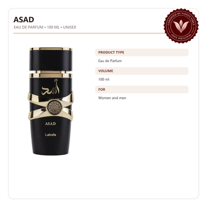 Lattafa Asad Unisex Eau De Parfum 100ml | Original Long Lasting Perfume — product details