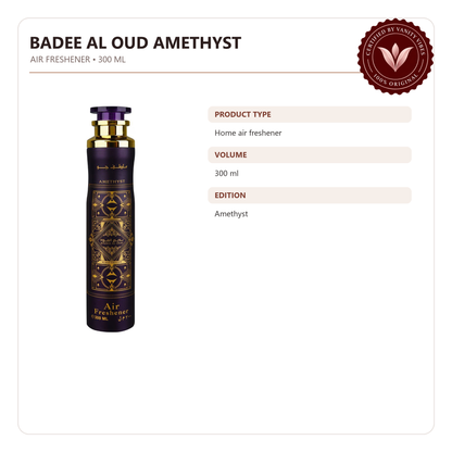 Lattafa Badee Al Oud Amethyst Air Freshener 300 ml Oud Amethyst Home Fragrance & Long‑Lasting Freshness — product details