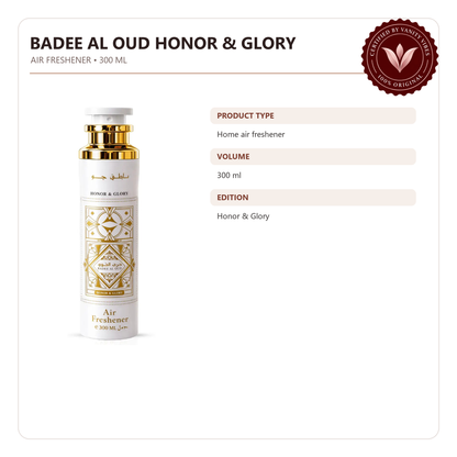 Lattafa Badee Al Oud Honor & Glory Air Freshener 300 ml Rich Oud Home Fragrance & Long‑Lasting Freshness — product details