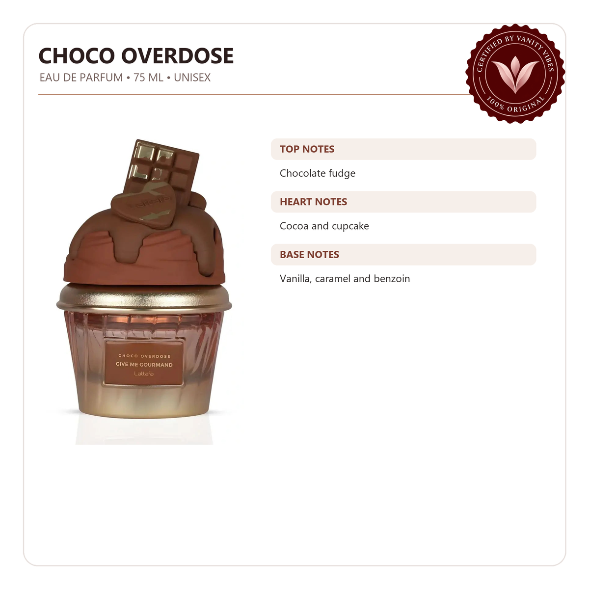 Lattafa Choco Overdose Eau de Parfum 75 ml — product details and features