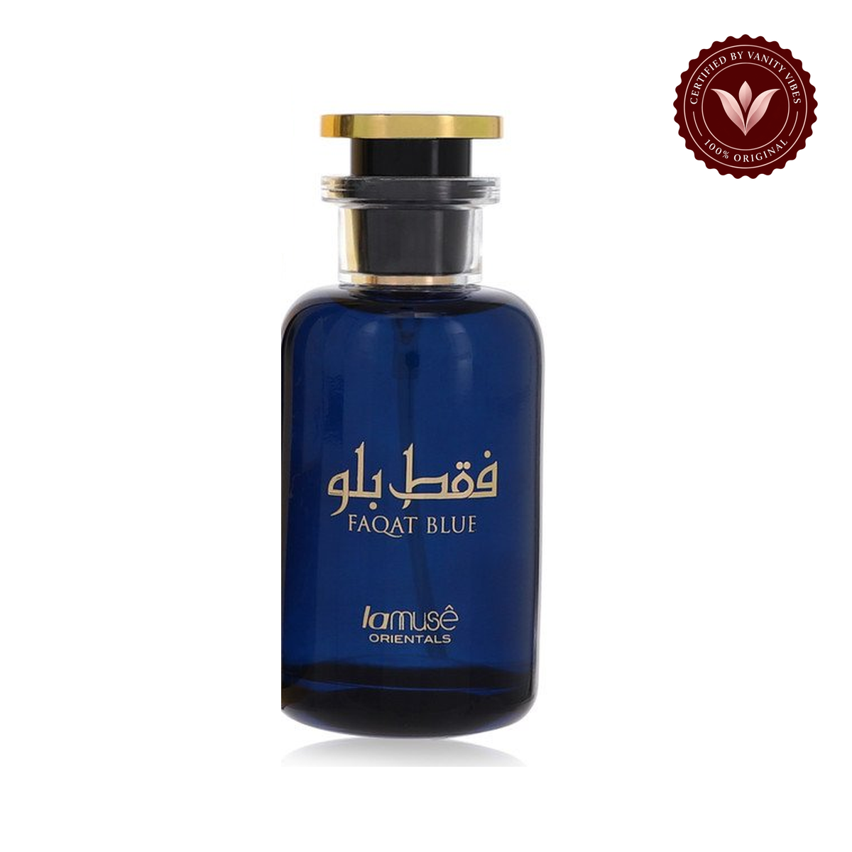 Faqat Blue Eau De Parfum Spray (100 ml ) by Lamuse Orientals (Lattafa) — front product on white with authenticity badge