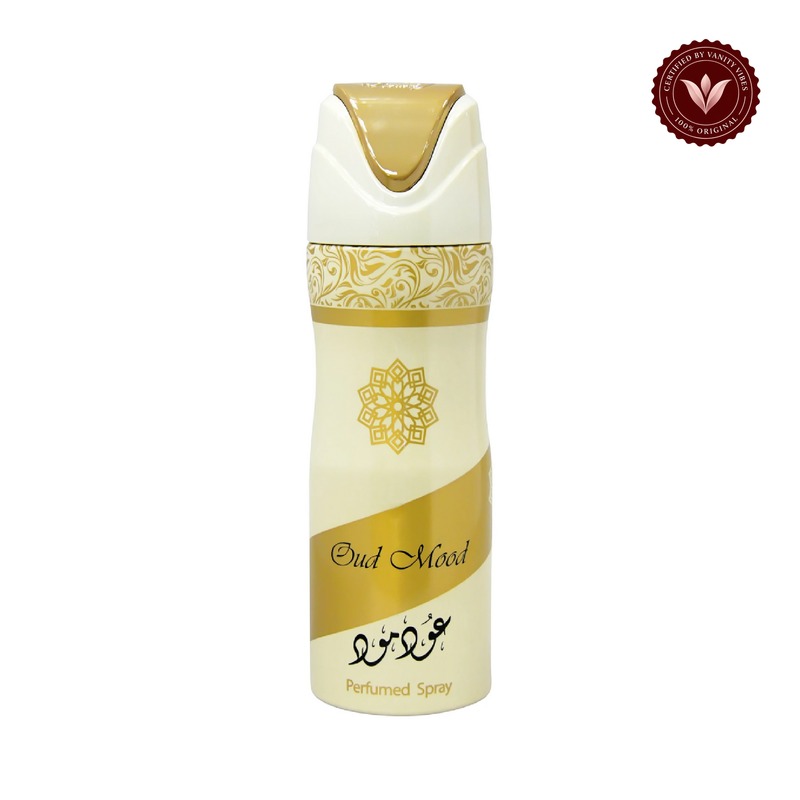 Lattafa Oud Mood Perfumed Spray 200 ml — centered front product on white background